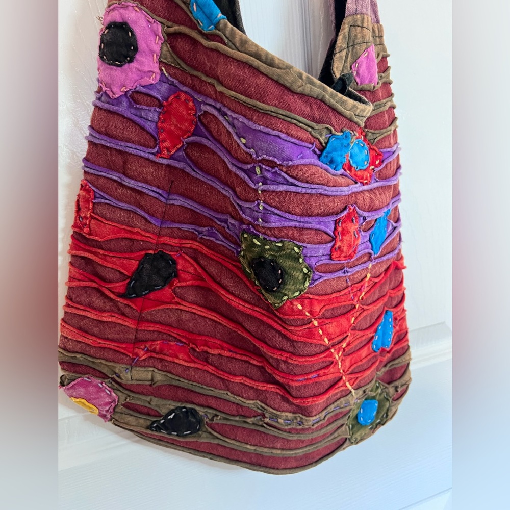 Vintage Handmade cotton slouch bag Nepal